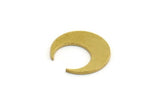 Brass Moon Blank, 50 Raw Brass Crescent Moon Blanks Without Holes (14x5x0.80mm) D1296