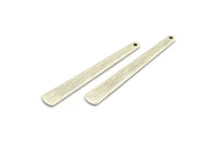 Silver Necklace Bar, 12 Antique Silver Plated Brass Textured Bar Charms With 1 Hole, Earrings, Pendants (43x6x0.80mm) D0795 H0960