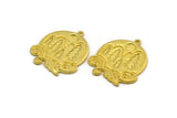 Brass Round Charm, Raw Brass Charm With 1 Loop, Mountain Findings, Tree Findings (28x24x1.5mm) N2234