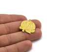 Brass Round Charm, Raw Brass Charm With 1 Loop, Mountain Findings, Tree Findings (28x24x1.5mm) N2234