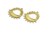 Brass Moon Charm, 2 Raw Brass Crescent Moon Charms With 1 Loop, Moon Phases Findings (32x30.5x1.5mm) N2220