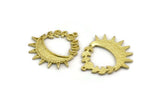 Brass Moon Charm, 2 Raw Brass Crescent Moon Charms With 1 Loop, Moon Phases Findings (32x30.5x1.5mm) N2220