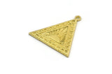 Brass Triangle Charm, 2 Raw Brass Triangle Charms With 1 Loop, Sun Findings, Sun Rising Findings (26x25x1.5mm) N2266