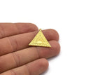 Brass Triangle Charm, 2 Raw Brass Triangle Charms With 1 Loop, Sun Findings, Sun Rising Findings (26x25x1.5mm) N2266