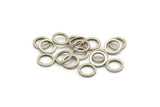 10mm Circle Connectors - 24 Antique Silver Plated Brass Circle Connectors (10x1.2mm) N0439