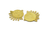 Brass Moon Charm, Raw Brass Sun Charm With 1 Loop, Crescent Moon Charms, Moon Phases Charms, Findings (32x32x1.5mm) N2260