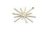 Silver Boom Charm, 4 Antique Silver Plated Brass Boom Charms With 1 Loop (40x38x1mm) D1572