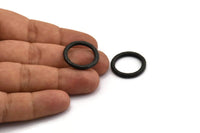 Black Ring, Hammered Oxidized Black Plated Brass Ring, Connectors (23x3mm) N1501