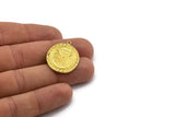 Brass Oval Charm, Raw Brass Oval Charm With 1 Loop, Sun Findings, Sun Rising Findings (29.5x23x1.5mm) N2227
