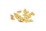 Gold Semi Circle, 12 Gold Plated Brass Half Moon Connector With 2 Holes, Charms, Pendants (10x5x1mm) D1382 H0883