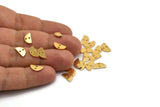 Gold Semi Circle, 12 Gold Plated Brass Half Moon Connector With 2 Holes, Charms, Pendants (10x5x1mm) D1382 H0883