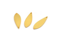 Gold Marquise Charm, 4 Gold Plated Brass Marquise Charms With 1 Hole, Earrings, Pendants (31x9x1mm) D1356
