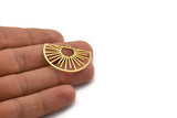 Brass Sun Charm, 8 Raw Brass Semi Circle Shaped Charms With 1 Loop, Charm Pendants, Findings (25x35x0.60mm) A6230