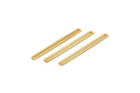 Gold Stick Charm, 12 Gold Plated Brass Stick Charms, Findings, Earrings (40x3x0.60mm) D1192