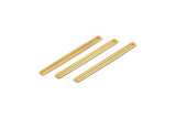 Gold Stick Charm, 12 Gold Plated Brass Stick Charms, Findings, Earrings (40x3x0.60mm) D1192