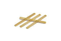 Gold Stick Charm, 12 Gold Plated Brass Stick Charms, Findings, Earrings (40x3x0.60mm) D1192