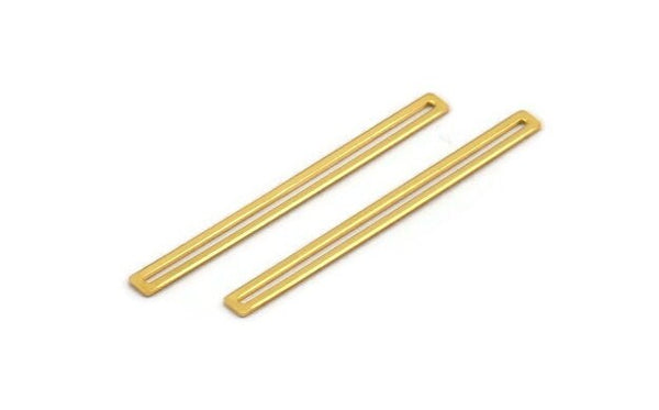 Gold Stick Charm, 12 Gold Plated Brass Stick Charms, Findings, Earrings (40x3x0.60mm) D1192