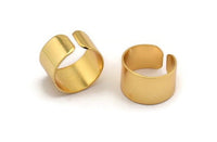 Ring Settings for Soldering - Gold Plated Brass Adjustable Smooth Ring Setting for Soldering (19mm) Mn53 H0264