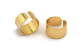 Ring Settings for Soldering - Gold Plated Brass Adjustable Smooth Ring Setting for Soldering (19mm) Mn53 H0264