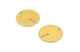 Gold Round Charm, Gold Plated Brass Coin Charm With 1 Hole, Pendant, Earring, Finding (20x1mm) D1135