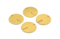 Gold Round Charm, Gold Plated Brass Coin Charm With 1 Hole, Pendant, Earring, Finding (20x1mm) D1135