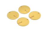 Gold Round Charm, Gold Plated Brass Coin Charm With 1 Hole, Pendant, Earring, Finding (20x1mm) D1135