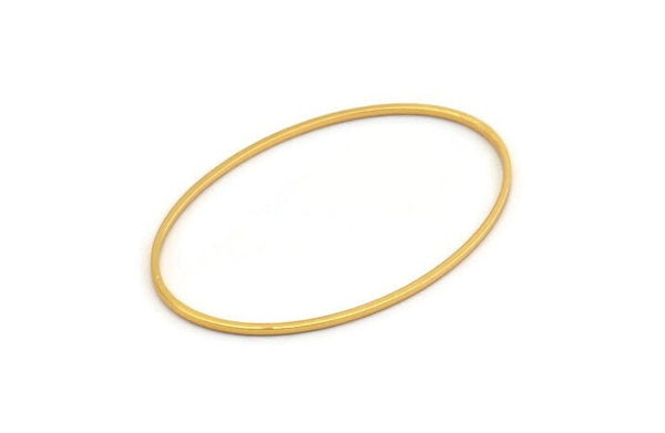 Gold Brass Oval Connectors, 6 Gold Plated Brass Oval Shaped Rings  (46x30x1mm) BS 2200