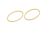Gold Brass Oval Connectors, 6 Gold Plated Brass Oval Shaped Rings  (46x30x1mm) BS 2200