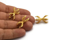 Dragon Claw Connector, Gold Plated Brass Dragon Claw Connector For 10mm Bead (23x11mm) N0085