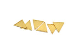 Gold Triangle Charm, 2 Gold Plated Brass Triangle Charms With 8 Holes, Findings (26x23x1mm) D1225