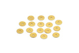 Gold Middle Hole Bead, 24 Gold Plated Brass Round Disc, Middle Hole, Connector, Bead Caps, Findings,  (7mm) Brs 78 A0440