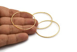 45mm Gold Circle, 4 Gold Plated Brass Circles (45mm) Brs 2081 A0592