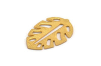 Gold Leaf Blank, 2 Textured Gold Plated Brass Leaf Blanks, Brass Blanks, Stamping Blanks (30x20x0.80mm) M01755