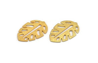 Gold Leaf Blank, 2 Textured Gold Plated Brass Leaf Blanks, Brass Blanks, Stamping Blanks (30x20x0.80mm) M01755