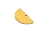 Gold Semi Circle, 4 Gold Plated Brass Half Moon Charms With 1 Hole, Pendants (21x10.5x1.2mm) D1479