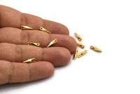Gold Textured Connector, 12 Gold Plated Brass Textured Connectors With 2 Holes (11x2.4mm) BS 2216