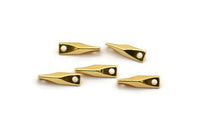 Gold Textured Connector, 12 Gold Plated Brass Textured Connectors With 2 Holes (11x2.4mm) BS 2216