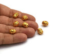 Gold Spool Beads, Gold Plated Brass Spool Shaped Bead (11x9mm) N0227