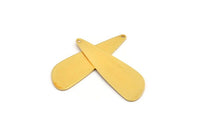 Gold Drop Charm, 2 Gold Plated Brass Drop Charms With 1 Hole, Findings, Earrings, Pendants (46x15x0.80mm) D1125