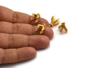 Dragon Bead Claw, 2 Gold Plated Brass Dragon Claw Connectors For 8mm Beads (13x10mm) N0252
