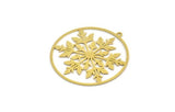 Brass Round Charm, 4 Raw Brass Round Shape Charms With 1 Loop, Charm Pendants (42x39x0.60mm) A5998