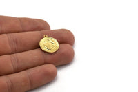 Gold Pisces Charm, 2 Gold Plated Brass Pisces Charms With 1 Loop (17x20mm) F-86