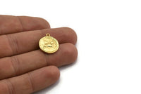 Gold Taurus Charm, 2 Gold Plated Brass Taurus Charms With 1 Loop (17x20mm) F-98