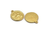 Gold Taurus Charm, 2 Gold Plated Brass Taurus Charms With 1 Loop (17x20mm) F-98