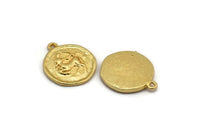 Gold Sagittarius Charm, 2 Gold Plated Brass Sagittarius Charms With 1 Loop (17x20mm) F-89