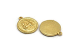 Gold Sagittarius Charm, 2 Gold Plated Brass Sagittarius Charms With 1 Loop (17x20mm) F-89