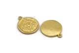Gold Cancer Charm, 2 Gold Plated Brass Cancer Charms With 1 Loop (17x20mm) F-99