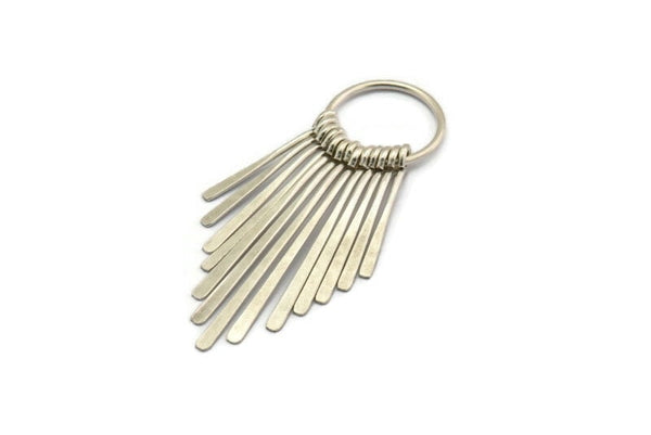 Silver Fringed Earring, Antique Silver Plated Brass Textured Fringed Trim Earring With 1 Loop, Pendants, Findings (62x20mm) E323 H1678
