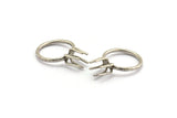 Claw Ring Blank, 2 Antique Silver Plated Brass 6 Claw Ring Blanks For Natural Stones N0103-16