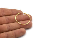 32.5mm Circle Connector, 24 Raw Brass Circle Connectors (32.5x1.3x1mm) A6266